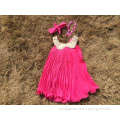 baby girls dress hot pink dress with matching headband and chunky necklace set